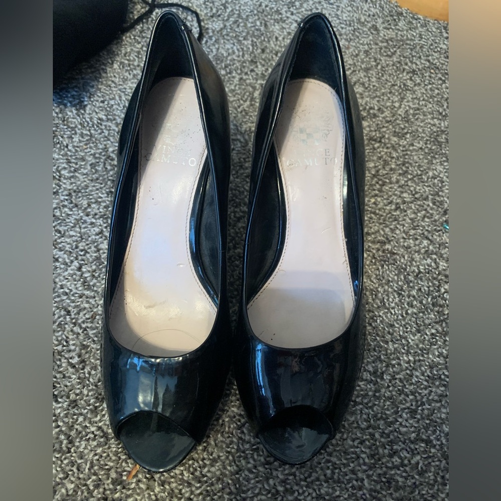 Black Peep Toe Heels